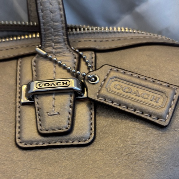 Coach Taupe Leather Satchel with Removable Crossbody Strap - Picture 2 of 15